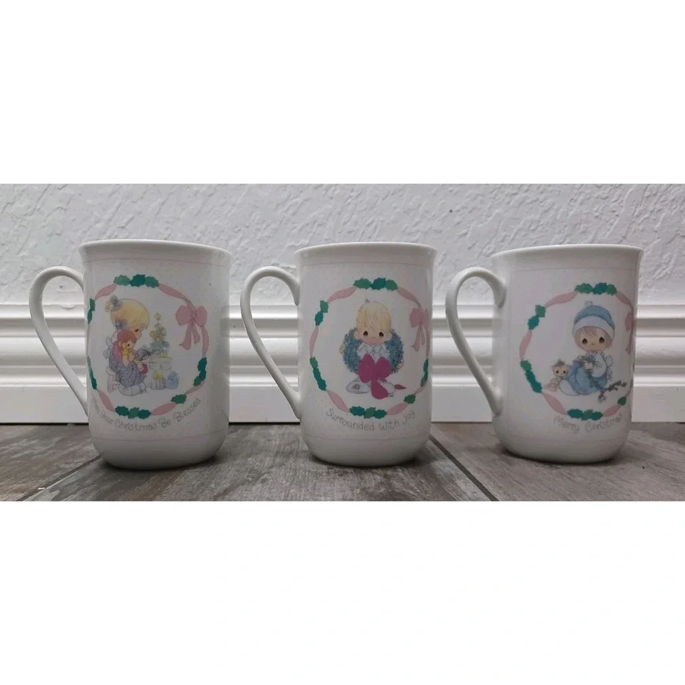 3 Piece Vintage 1991 Precious Moments Christmas mugs